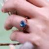 Evolvegem "Heart Azure" Blue Topaz Crown Shape Ring