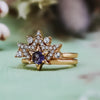 Evolvegem "Starlight Serenade" 2Pcs Amethyst White Zircon Star Ring