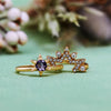 Evolvegem "Starlight Serenade" 2Pcs Amethyst White Zircon Star Ring