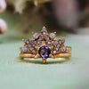 Evolvegem "Starlight Serenade" 2Pcs Amethyst White Zircon Star Ring