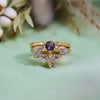 Evolvegem "Starlight Serenade" 2Pcs Amethyst White Zircon Star Ring