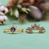 Evolvegem "Starlight Serenade" 2Pcs Amethyst White Zircon Star Ring