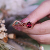 Evolvegem "Enchanted Elegance" 2Pcs Garnet Opal Zircon Carved Ring
