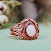 Evolvegem "Enchanted Elegance" 2Pcs Garnet Opal Zircon Carved Ring