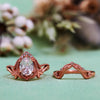 Evolvegem "Enchanted Elegance" 2Pcs Garnet Opal Zircon Carved Ring