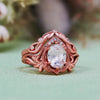 Evolvegem "Enchanted Elegance" 2Pcs Garnet Opal Zircon Carved Ring