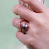 Evolvegem "Enchanted Elegance" 2Pcs Garnet Opal Zircon Carved Ring