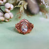 Evolvegem "Enchanted Elegance" 2Pcs Garnet Opal Zircon Carved Ring