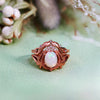 Evolvegem "Enchanted Elegance" 2Pcs Garnet Opal Zircon Carved Ring