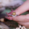 Evolvegem "Heart Glow" Citrine Crown White Zircon Ring