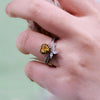 Evolvegem "Heart Glow" Citrine Crown White Zircon Ring