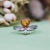 Evolvegem "Heart Glow" Citrine Crown White Zircon Ring
