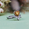 Evolvegem "Heart Glow" Citrine Crown White Zircon Ring