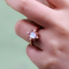 Evolvegem "Luna Bloom" Moonstone Pearl Ring