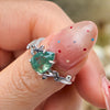 Evolvegem "Verdant Embrace" Teardrop Shaped Moss Agate Ring