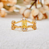 Evolvegem "Golden Radiance" Baguette Cut Citrine Ring