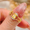 Evolvegem "Golden Radiance" Baguette Cut Citrine Ring