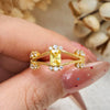 Evolvegem "Golden Radiance" Baguette Cut Citrine Ring