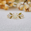 Evolvegem "Dewdrop Blossom" Opal Peridot Zircon Ring