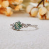 Evolvegem "Verdant Dream" Moss Agate Leaf Wrap Ring