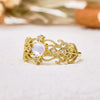 Evolvegem "Starlight Romance" Hollow Carved Moonstone Ring