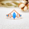 Evolvegem "Ocean Aurora" Blue & White Opal Ring