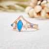 Evolvegem "Ocean Aurora" Blue & White Opal Ring