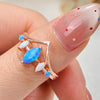 Evolvegem "Ocean Aurora" Blue & White Opal Ring