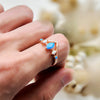 Evolvegem "Ocean Aurora" Blue & White Opal Ring