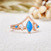 Evolvegem "Ocean Aurora" Blue & White Opal Ring