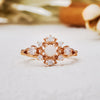 Evolvegem "Celestial Blossom" Natural Opal White Zircon Ring