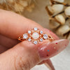 Evolvegem "Celestial Blossom" Natural Opal White Zircon Ring