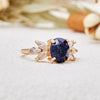 Evolvegem "Midnight Starlight" Oval Cut Blue Sandstone Zircon Ring