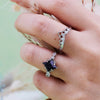 Evolvegem "Celestial Sand" 2Pcs Blue Sandstone Ring Set
