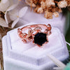 Evolvegem "Midnight Rosette" Facted Blue Sandstone Leaf Ring