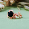 Evolvegem "Midnight Rosette" Facted Blue Sandstone Leaf Ring