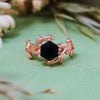 Evolvegem "Midnight Rosette" Facted Blue Sandstone Leaf Ring