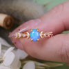 Evolvegem "Vernal Moon" Triple Goddess Opal Zircon Ring