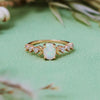 Evolvegem "Vernal Moon" Triple Goddess Opal Zircon Ring