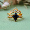 Evolvegem "Celestial Sand" 2Pcs Blue Sandstone Ring Set