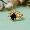 Evolvegem "Celestial Sand" 2Pcs Blue Sandstone Ring Set