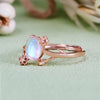 Evolvegem "Lunaris Florentia" Oval Cut Moonstone Floral Ring