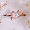 Evolvegem "Lunaris Florentia" Oval Cut Moonstone Floral Ring