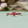 Evolvegem "Rosealba Hearth" Garnet Heart Ring
