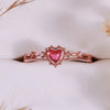 Evolvegem "Rosealba Hearth" Garnet Heart Ring
