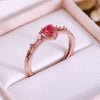 Evolvegem "Rosealba Hearth" Garnet Heart Ring
