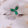 Evolvegem "Verdant Trielle" Emerald White Zircon Clover Ring