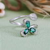 Evolvegem "Verdant Trielle" Emerald White Zircon Clover Ring