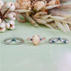 Evolvegem "Aqua Lumenis" 3Pcs Opal Emerald Ring Set