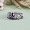 Evolvegem "Imperial Lilac" 2Pcs Teardrop Amethyst Ring Set